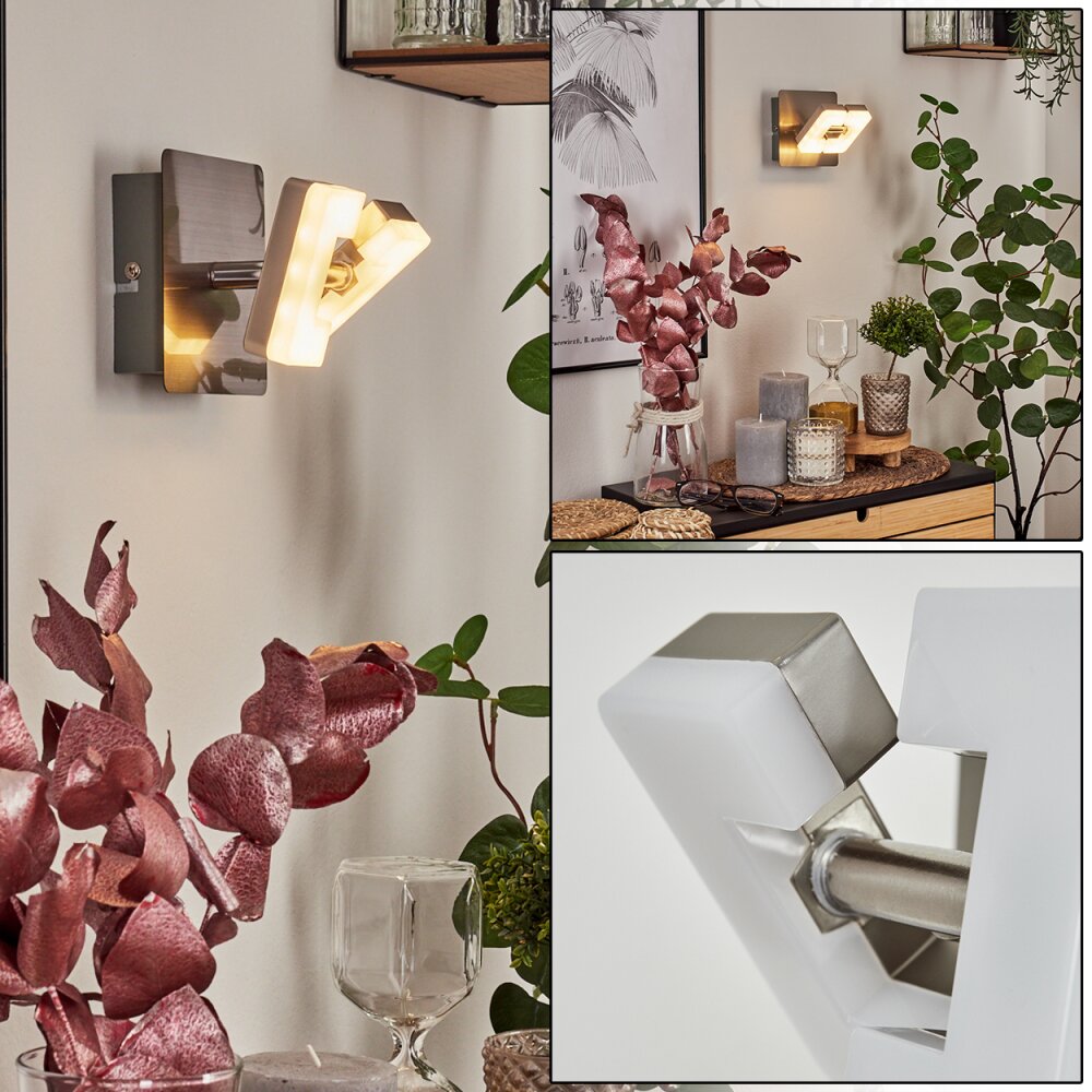 Applique murale Bobeiro LED Nickel mat, 1 lumière main product photo
