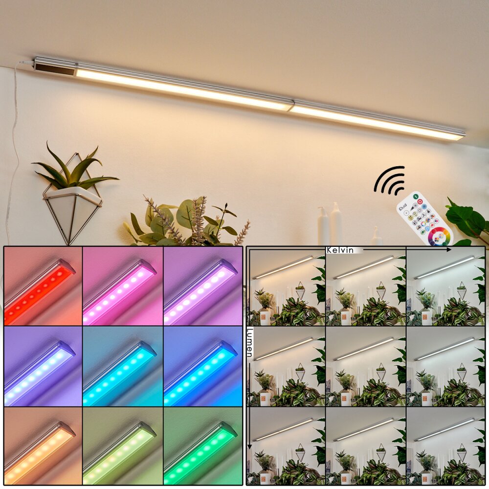 lampes pour bandeaux set x 2 Raivo LED Noir, Argenté, 2 lumières, Télécommandes, Changeur de couleurs main product photo