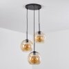 Suspension Verre 25 cm Koyoto Ambre, 3 lumières