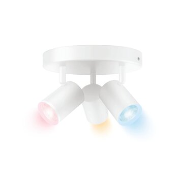 Plafonnier Philips WiZ IMAGEO LED Blanc, 3 lumières, Changeur de couleurs