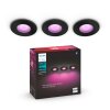 Spot encastrable Philips Hue Xamento LED Noir, 3 lumières, Changeur de couleurs Spot encastrable Philips Hue Xamento LED Noir, 3 lumières, Changeur de couleurs