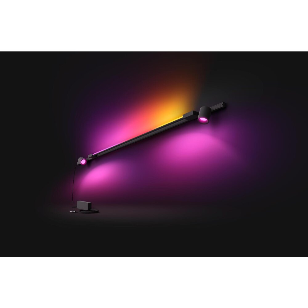 Applique murale Kit de base Philips Hue Perifo LED Noir, 3 lumières, Changeur de couleurs main product photo
