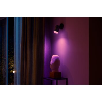 Plafonnier Philips Hue Fugato LED Noir, 1 lumière, Changeur de couleurs