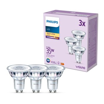 Philips Classic Lot de 3 LED GU10 3,5 watt 2700 kelvin 255 lumen