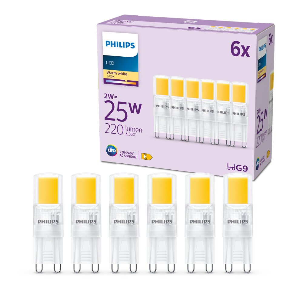 Philips Brûleur 6 pièces LED GU9 2 watt 2700 kelvin 220 lumen main product photo