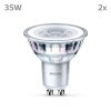 Philips Classic Lot de 2 LED GU10 3,5 watt 4000 kelvin 275 lumen