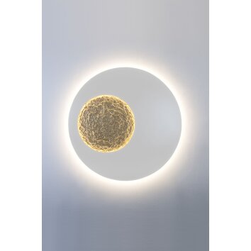 Applique murale Holländer LUNA LED Or, Blanc, 2 lumières