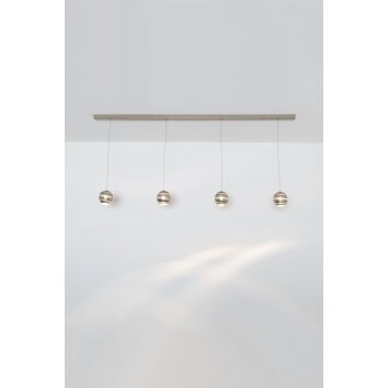 Suspension Holländer SUOPARE Argenté, 4 lumières
