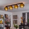 Plafonnier Verre 25 cm Koyoto Or, Clair, 4 lumières