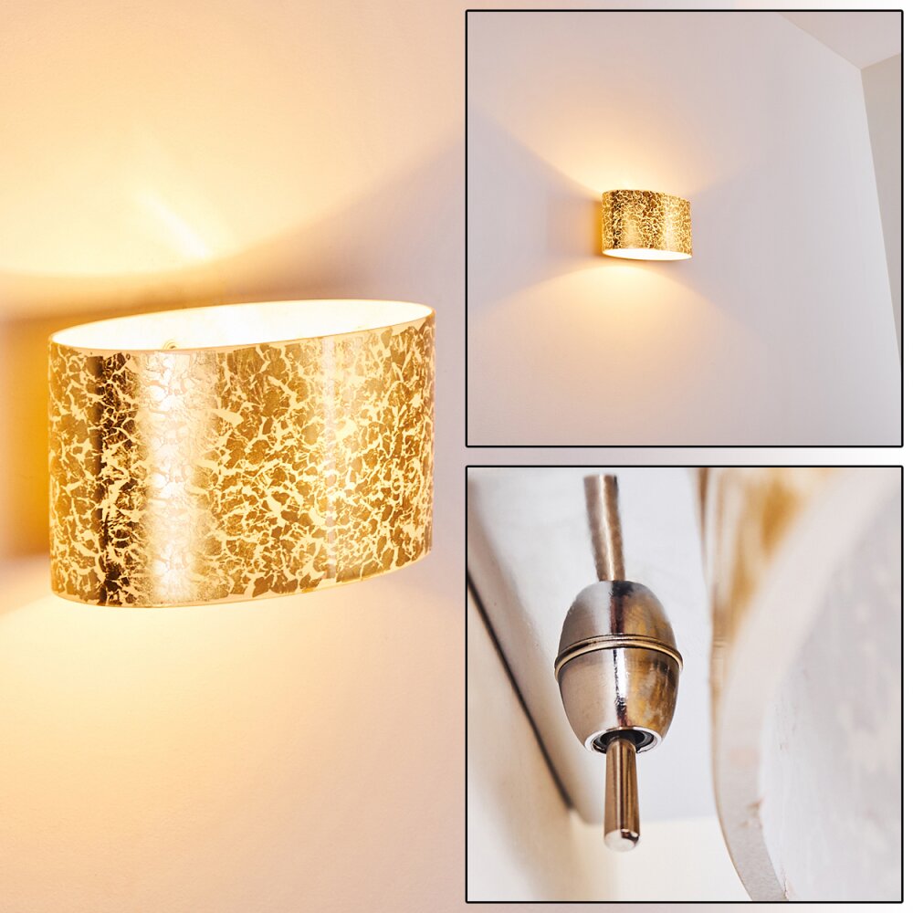Applique murale Rapar Chrome, Or, 1 lumière main product photo