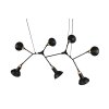 Suspension Trio Roxie Laiton, Noir, 7 lumières