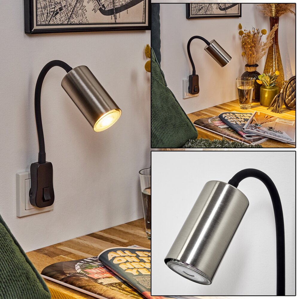 Lampe prise rasoir salle de bains Noir 1 ampoule cm