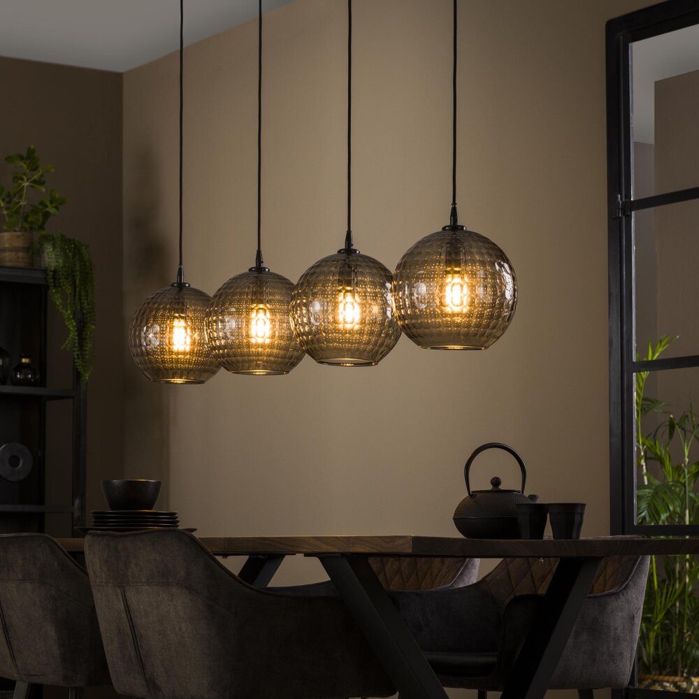 Suspension Barcarena Noir, 4 lumières main product photo