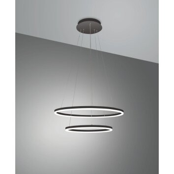 Suspension Fabas Luce Giotto LED Noir, 1 lumière