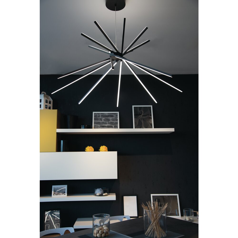 Suspension Luce Design Shanghai LED Noir, 8 lumières main product photo