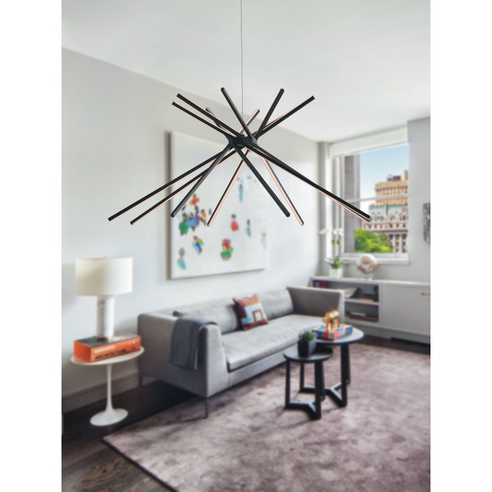 Suspension Luce Design Shanghai LED Noir, 8 lumières main product photo