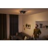 Plafonnier Philips Hue Buckram LED Noir, 4 lumières, Télécommandes