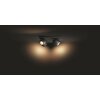 Plafonnier Philips Hue Buckram LED Noir, 4 lumières, Télécommandes