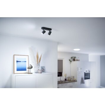 Plafonnier Philips WiZ IMAGEO LED Noir, 2 lumières, Changeur de couleurs
