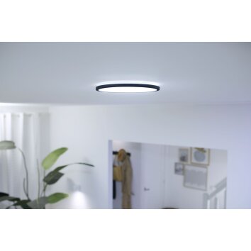 Plafonnier Philips WiZ Super Slim LED Noir, 1 lumière