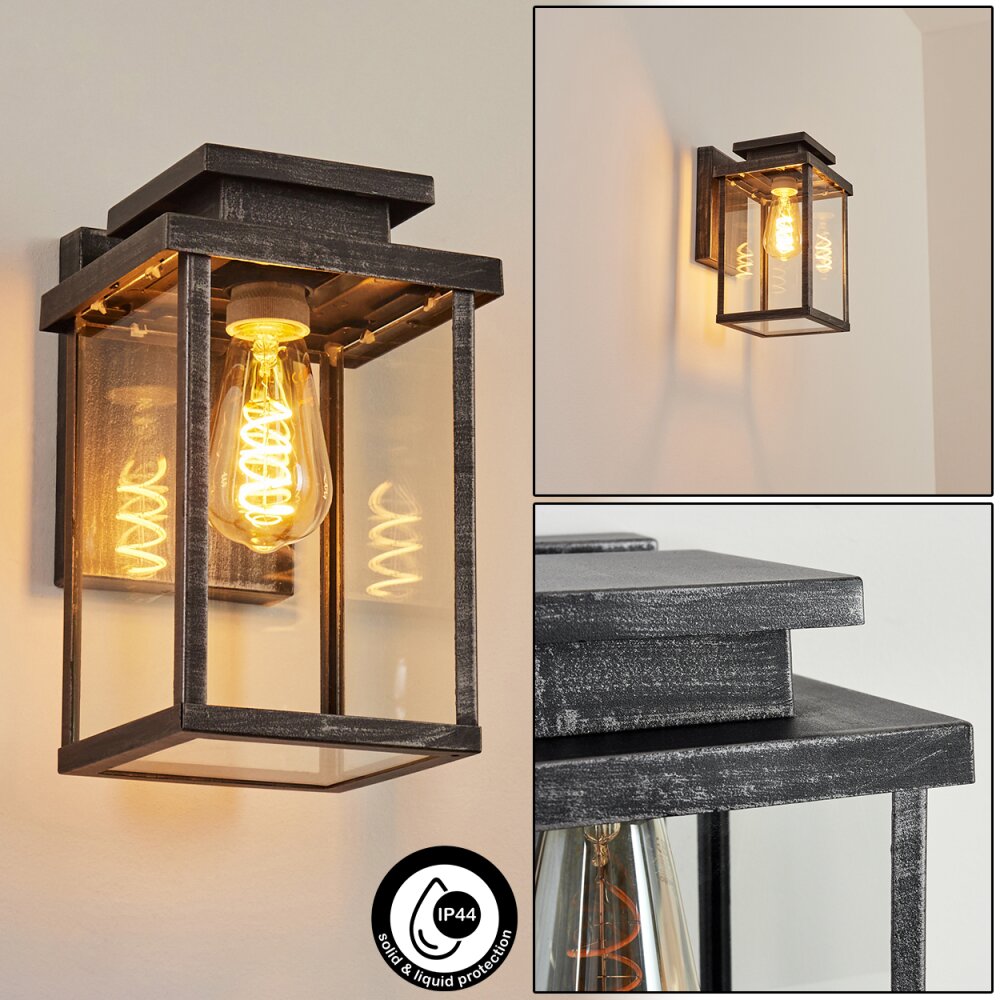 Applique murale d'extérieur Tieva Noir, Argenté, 1 lumière main product photo