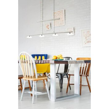Suspension Eglo BORRIOL LED Nickel mat, 4 lumières