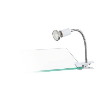 lampe â clipper Eglo LITOS LED Nickel mat, Blanc, 1 lumière