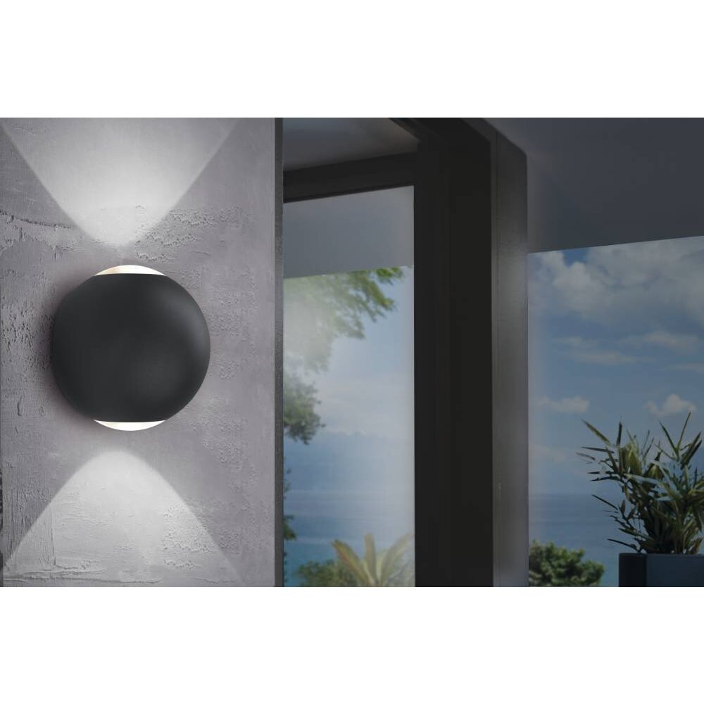 Applique murale d'extérieur Eglo ABUGO LED Noir, 2 lumières main product photo