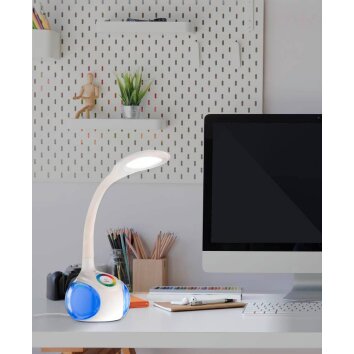 Lampe de table Eglo ARCONES LED Blanc, 1 lumière, Changeur de couleurs