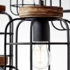 Suspension Brilliant Gwen Bois foncé, Noir, 6 lumières