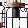 Suspension Brilliant Gwen Bois foncé, Noir, 6 lumières