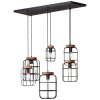 Suspension Brilliant Gwen Bois foncé, Noir, 6 lumières