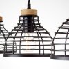 Suspension Brilliant Avia Bois clair, Noir, 3 lumières