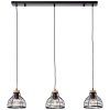 Suspension Brilliant Avia Bois clair, Noir, 3 lumières