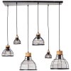 Suspension Brilliant Avia Bois clair, Noir, 4 lumières