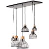 Suspension Brilliant Avia Bois clair, Noir, 6 lumières