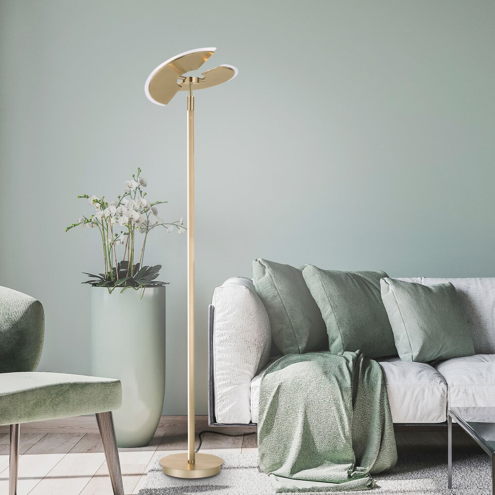 Lampadaire à vasque Paul Neuhaus PURE-MUTIL LED Laiton, 2 lumières main product photo