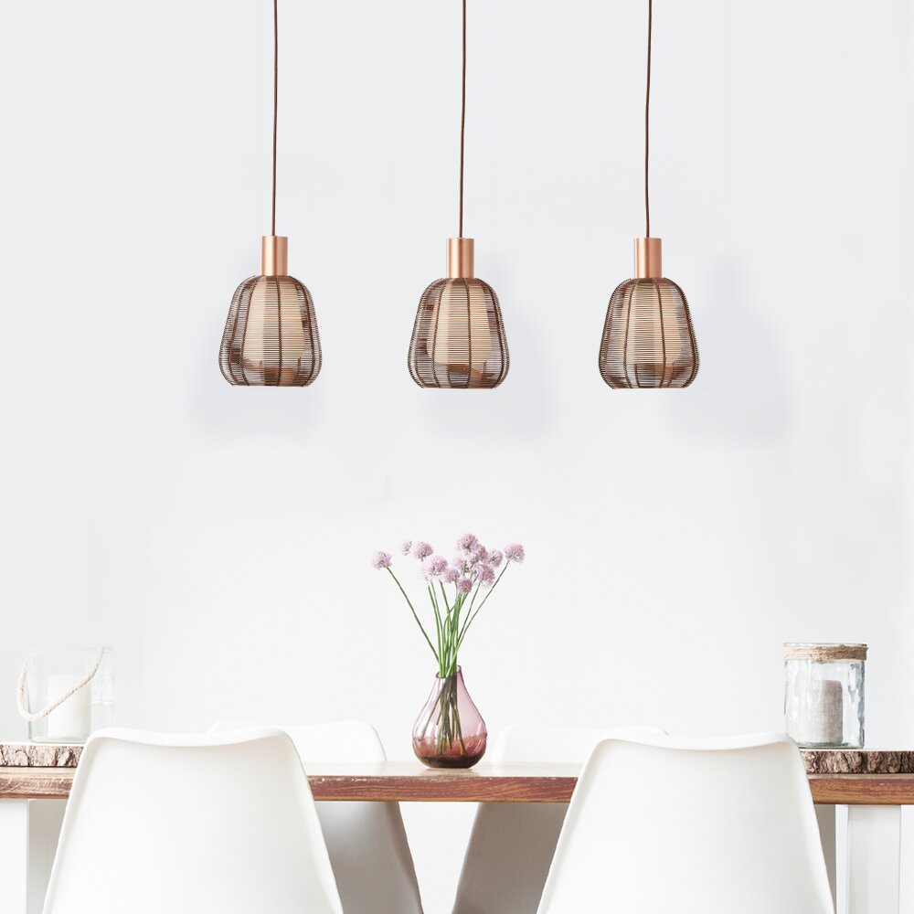 Suspension Brilliant Wallace Moka, 3 lumières main product photo