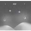 Suspension Paul Neuhaus Q-ADAM LED Acier inoxydable, 2 lumières, Télécommandes, Changeur de couleurs