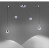 Suspension Paul Neuhaus Q-ADAM LED Acier inoxydable, 2 lumières, Télécommandes, Changeur de couleurs