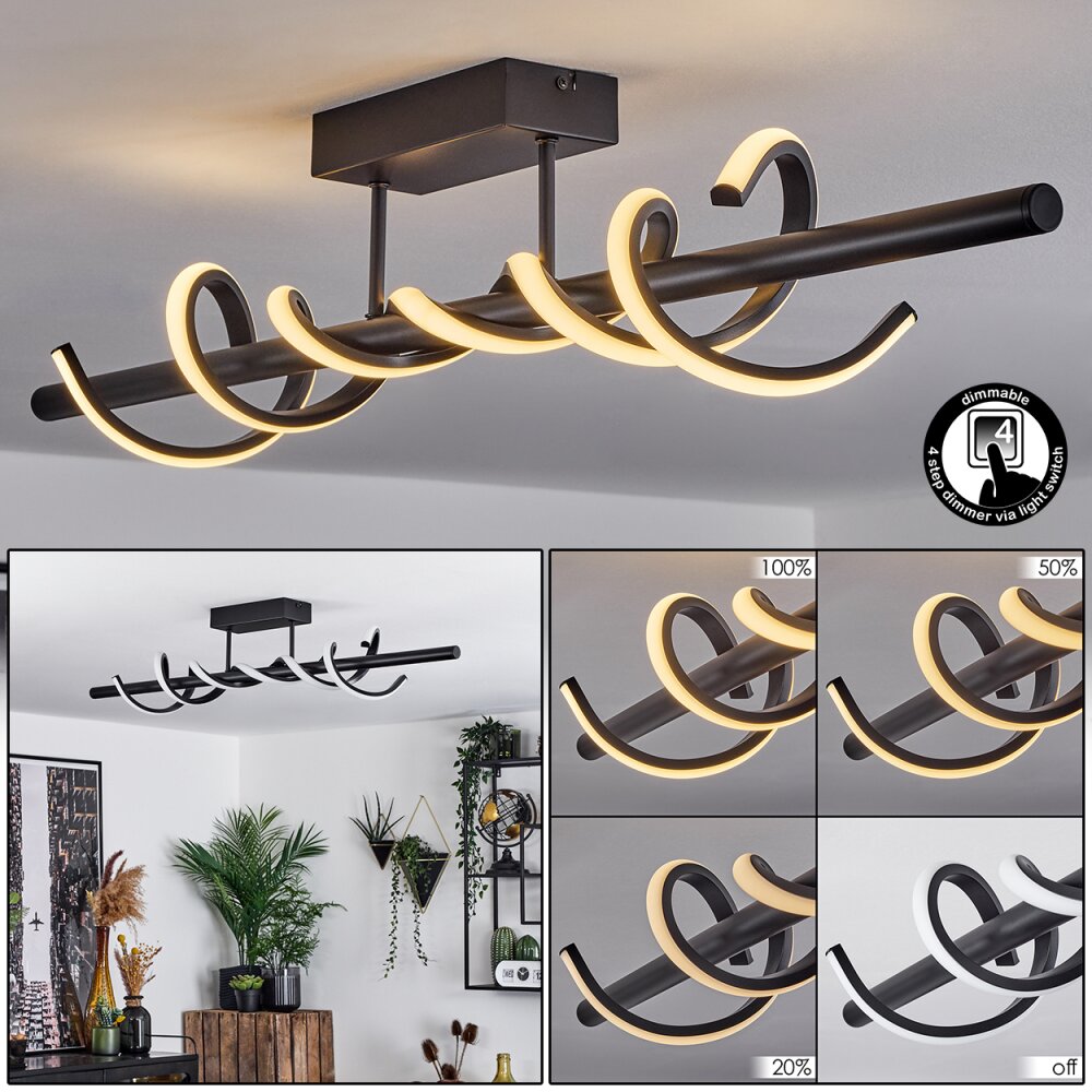 Plafonnier Alvarim LED Noir, 1 lumière main product photo