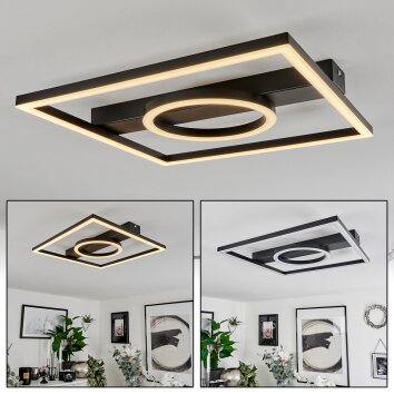 Plafonnier  Canhoso LED Noir, 1 lumière