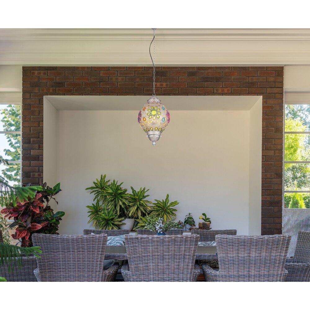 Suspension Globo GELASIUS Gris, Argenté, 1 lumière main product photo