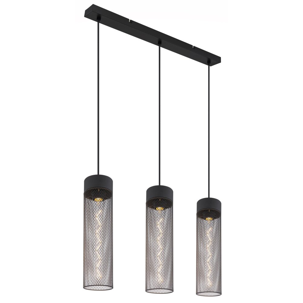 Suspension Globo HANS Noir, 3 lumières main product photo
