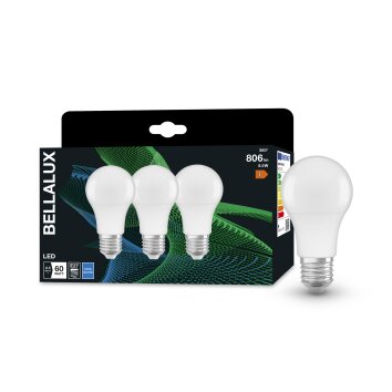 BELLALUX® CLA Set de 3 LED E27 8,5 Watt 4000 Kelvin 806 Lumen