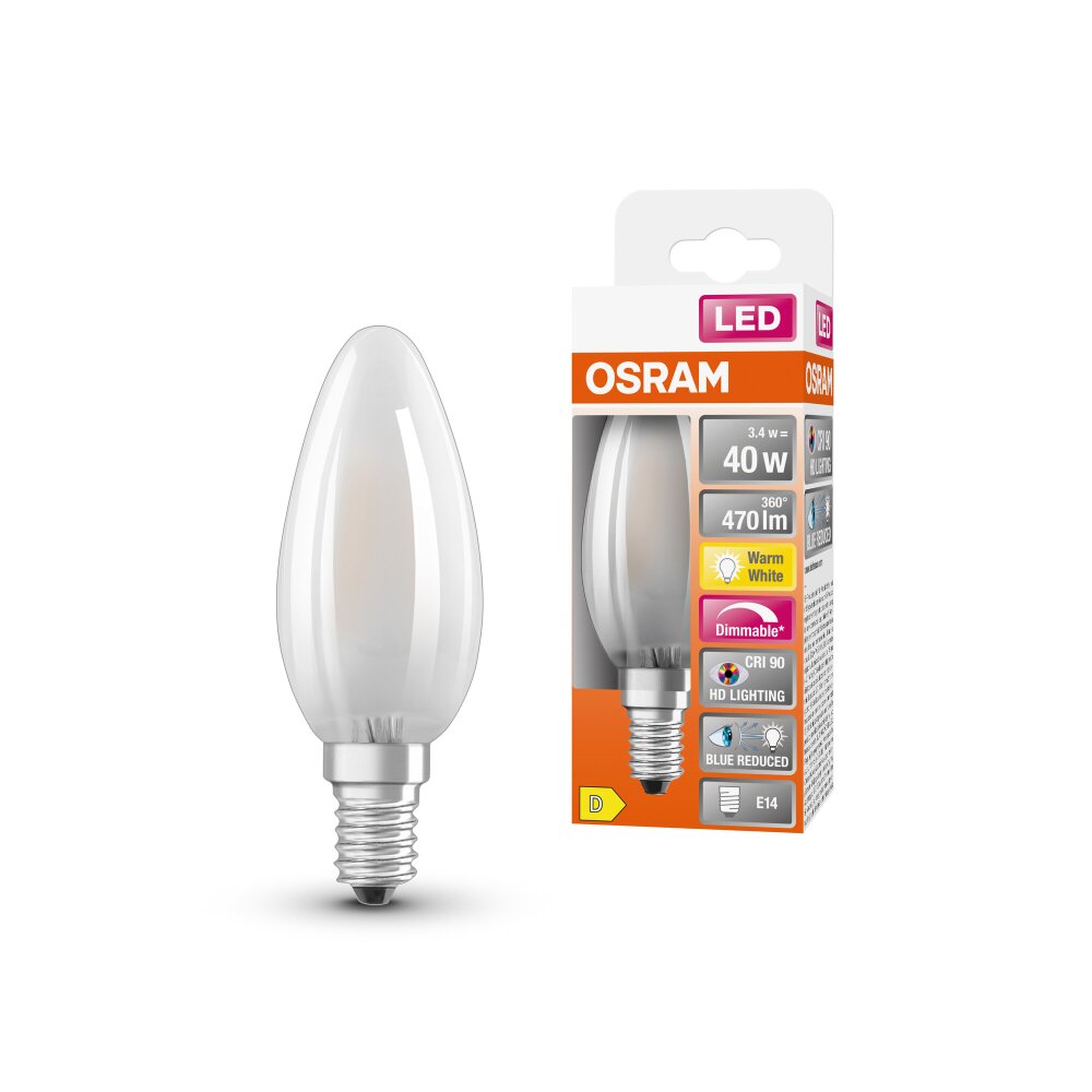 OSRAM SUPERSTAR LED E14 3,4 watt 2700 kelvin 470 lumen main product photo