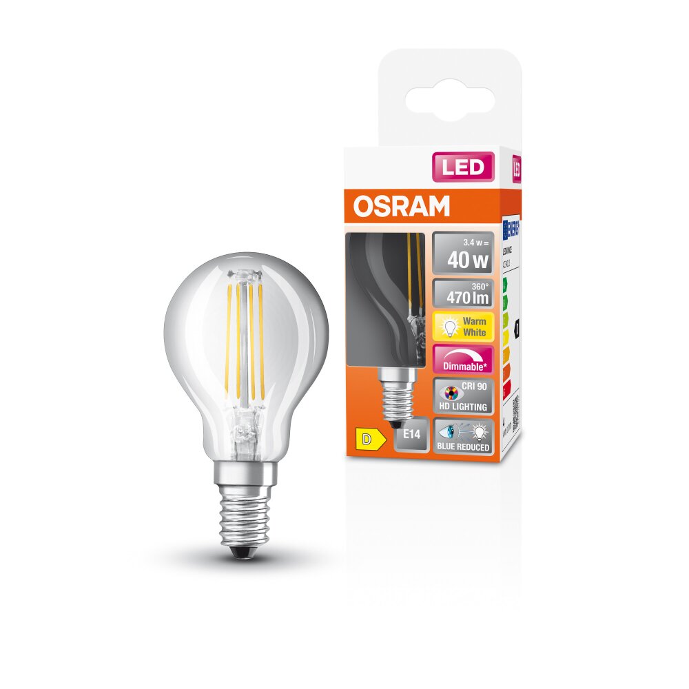 OSRAM SUPERSTAR LED E14 3,4 watt 2700 kelvin 470 lumen main product photo
