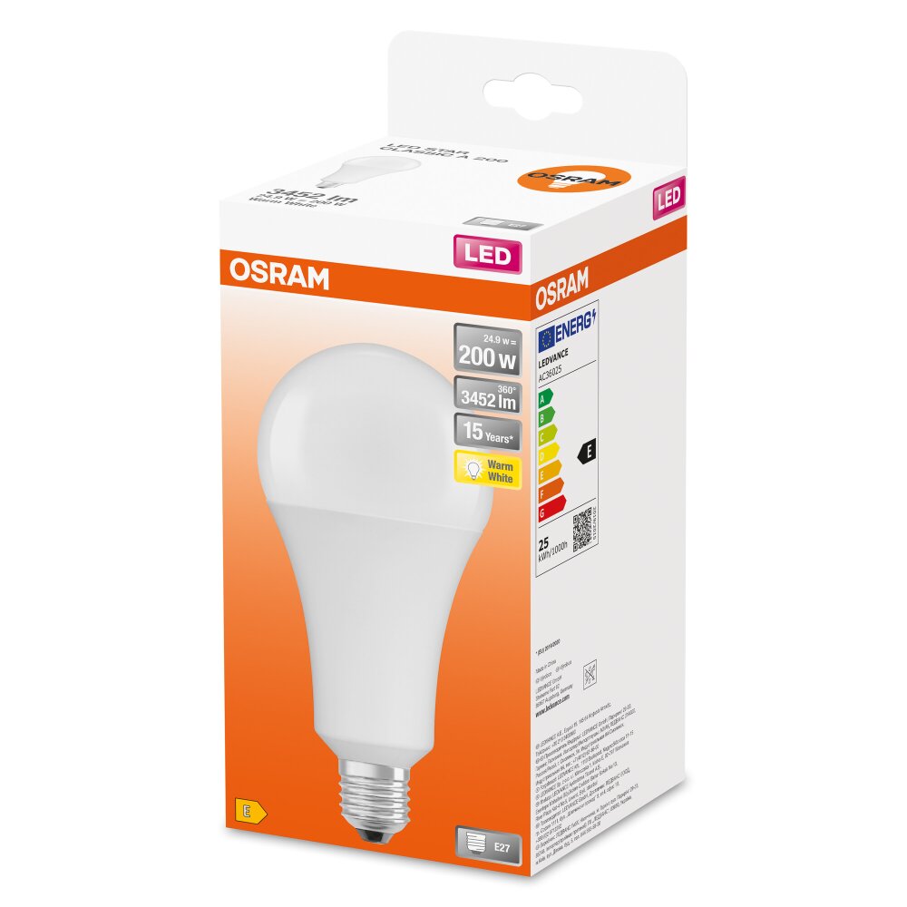 OSRAM CLASSIC A LED E27 24,9 Watt 2700 Kelvin 3452 lumen main product photo