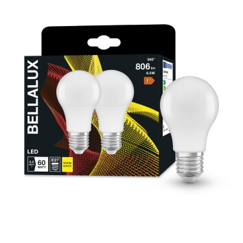 BELLALUX® Lot de 2 LED E27 8,5 watt 2700 kelvin 806 lumen