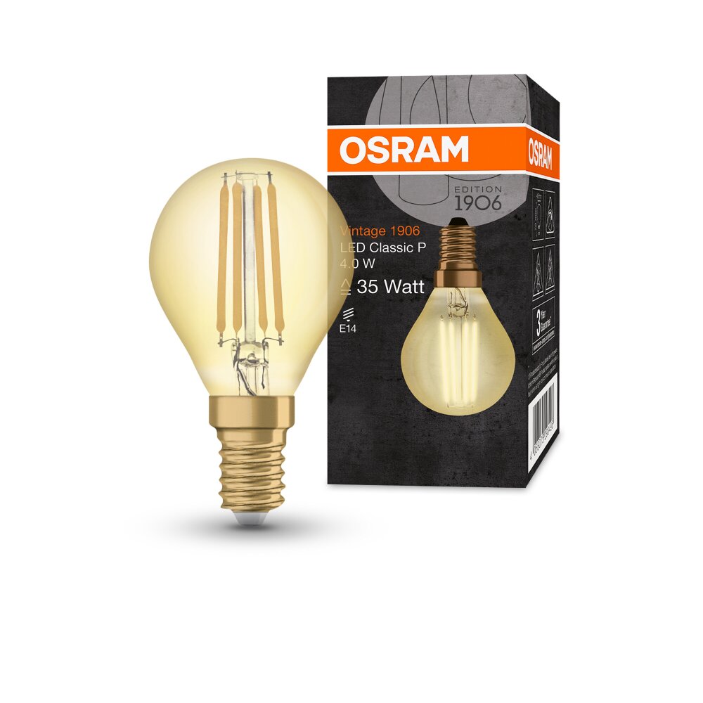 OSRAM Vintage 1906® LED E14 4 watt 2400 kelvin 410 lumen main product photo